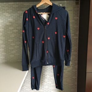 NWT Chaser Tiny Hearts Sweater Set Loungewear